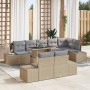 Conjunto de sofá de jardín Set de 9 Gris claro Ratán de , Sofás de exterior - Ref: Foro24-3349206, Precio: 722,19 €, Descuent...