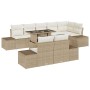 Juego de Sofás de Jardín Conjunto de 9 Beige Ratán, Poliéster de , Sofás de exterior - Ref: Foro24-3349207, Precio: 724,91 €,...