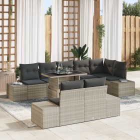 Conjunto de sofá de jardín 9 piezas Gris con cojines negros de , Sofás de exterior - Ref: Foro24-3349208, Precio: 747,93 €, D...