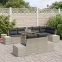 Conjunto de sofá de jardín 9 piezas Gris con cojines negros de , Sofás de exterior - Ref: Foro24-3349208, Precio: 747,93 €, D...