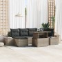 Juego de Sofá de Jardín Conjunto de 7 Gris Ratán, Cojines de , Sofás de exterior - Ref: Foro24-3349215, Precio: 493,91 €, Des...