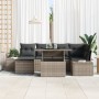 Juego de Sofá de Jardín Conjunto de 7 Gris Ratán, Cojines de , Sofás de exterior - Ref: Foro24-3349215, Precio: 493,91 €, Des...