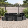 Conjunto de Sofá de Jardín Juego de 7 Negro Ratán, Poliéster de , Sofás de exterior - Ref: Foro24-3349219, Precio: 506,31 €, ...