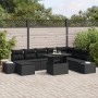 Conjunto de Sofás de Jardín Set de 9 Negro de , Sofás de exterior - Ref: Foro24-3349239, Precio: 625,63 €, Descuento: %