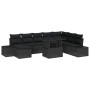 Conjunto de Sofás de Jardín Set de 9 Negro de , Sofás de exterior - Ref: Foro24-3349239, Precio: 625,63 €, Descuento: %