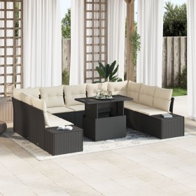 Juego de Sofás de Jardín Conjunto de 10 Negro y Crema de , Sofás de exterior - Ref: Foro24-3349243, Precio: 638,24 €, Descuen...