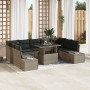 Conjunto de Sofá de Jardín Conjunto de 10 Gris Ratán, Poliéster de , Sofás de exterior - Ref: Foro24-3349245, Precio: 677,68 ...