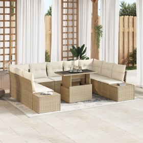 Juego de Sofá de Jardín Set de 10 Beige Ratan Sofá Seccional de , Sofás de exterior - Ref: Foro24-3349247, Precio: 717,71 €, ...