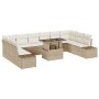 Conjunto de Sofá de Jardín 11 Piezas Beige, Crema de , Sofás de exterior - Ref: Foro24-3349257, Precio: 765,78 €, Descuento: %