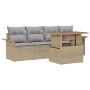 Conjunto de Sofás de Jardín de 5 Piezas con Cojines Beige de Ratán Sintético de , Sofás de exterior - Ref: Foro24-3349265, Pr...