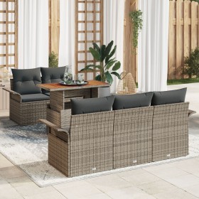 Conjunto de Sofá de Jardín Conjunto de 6 Gris Poliratán de , Sofás de exterior - Ref: Foro24-3349271, Precio: 471,17 €, Descu...
