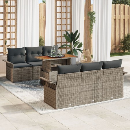Juego de Sofá de Jardín Set de 7 Gris Ratán de , Sofás de exterior - Ref: Foro24-3349278, Precio: 523,78 €, Descuento: %