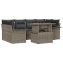 Juego de sofá de jardín Set de 7 Gris Ratán de , Sofás de exterior - Ref: Foro24-3349285, Precio: 482,43 €, Descuento: %
