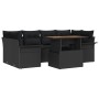 Conjunto de Sofás de Jardín de 7 Piezas con Cojines de Ratán Poliéster Negro de , Sofás de exterior - Ref: Foro24-3349288, Pr...