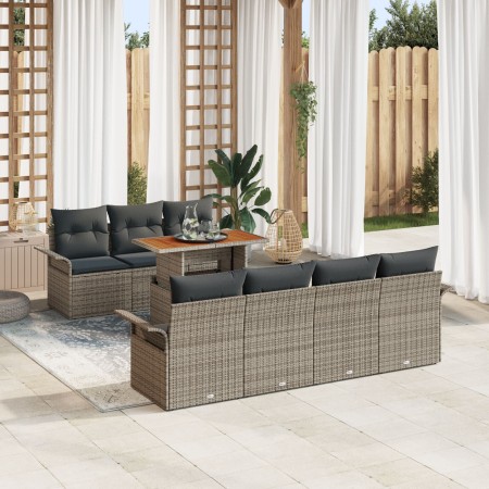 Conjunto de Sofá de Jardín Set de 8 Gris Ratán de , Sofás de exterior - Ref: Foro24-3349292, Precio: 564,04 €, Descuento: %