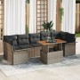 Sofás de Jardín de 8 Piezas con Cojines Gris Poliratán Acacia de , Sofás de exterior - Ref: Foro24-3349299, Precio: 554,79 €,...
