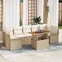 Juego de Sofá de Jardín de 8 Piezas con Cojines Beige Ratán Poli Acacia de , Sofás de exterior - Ref: Foro24-3349301, Precio:...