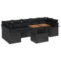 Set de Sofá de Jardín de 8 Piezas con Cojines Negro Poliratán Acacia de , Sofás de exterior - Ref: Foro24-3349302, Precio: 58...
