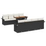 Juego de Sofás de Jardín de 9 Piezas con Cojines Negro Poliratán Acacia de , Sofás de exterior - Ref: Foro24-3349305, Precio:...