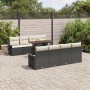 Juego de Sofás de Jardín de 9 Piezas con Cojines Negro Poliratán Acacia de , Sofás de exterior - Ref: Foro24-3349305, Precio:...