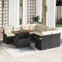Set de Sofá de Jardín de 9 Piezas con Cojines Negro Ratán de , Sofás de exterior - Ref: Foro24-3349312, Precio: 562,18 €, Des...