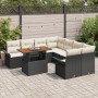 Set de Sofá de Jardín de 9 Piezas con Cojines Negro Ratán de , Sofás de exterior - Ref: Foro24-3349312, Precio: 562,18 €, Des...