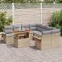 Conjunto de Sofá de Jardín de 9 Piezas con Cojines Beige Poliratán Acacia de , Sofás de exterior - Ref: Foro24-3349314, Preci...