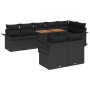 Conjunto de Comedor de Jardín de 9 Piezas con Cojines Negro Poliratán Acacia de , Sofás de exterior - Ref: Foro24-3349351, Pr...