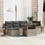 Conjunto de sofá de jardín Set de 7 Gris Poliratán, acero, vidrio de , Sofás de exterior - Ref: Foro24-3349355, Precio: 469,5...