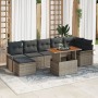 Conjunto de Sofá de Jardín Set de 8 Gris Ratán Sintético y Madera de , Sofás de exterior - Ref: Foro24-3349362, Precio: 522,1...