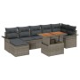 Conjunto de Sofá de Jardín Set de 8 Gris Ratán Sintético y Madera de , Sofás de exterior - Ref: Foro24-3349362, Precio: 522,1...