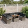 Conjunto de Sofá de Jardín Set de 10 Gris Rattan, Poliéster de , Sofás de exterior - Ref: Foro24-3349376, Precio: 647,64 €, D...