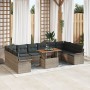Conjunto de Sofá de Jardín Juego de 11 Gris, Negro Ratán, Poliéster de , Sofás de exterior - Ref: Foro24-3349383, Precio: 703...
