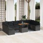 Juego de Comedor de Jardín de 11 Piezas con Cojines Negro Poliratán Acacia de , Sofás de exterior - Ref: Foro24-3349386, Prec...