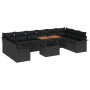 Juego de Comedor de Jardín de 11 Piezas con Cojines Negro Poliratán Acacia de , Sofás de exterior - Ref: Foro24-3349386, Prec...