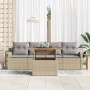Set de Comedor de Jardín de 5 Piezas con Cojines Beige Poliratán Acacia de , Sofás de exterior - Ref: Foro24-3349517, Precio:...