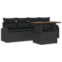 Juego de comedor de jardín de 5 piezas con cojines negro ratán sintético acacia de , Sofás de exterior - Ref: Foro24-3349519,...