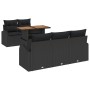 Conjunto de Comedor de Jardín de 6 Piezas con Cojines Negro Poliratán Acacia de , Sofás de exterior - Ref: Foro24-3349526, Pr...