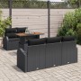 Conjunto de Comedor de Jardín de 6 Piezas con Cojines Negro Poliratán Acacia de , Sofás de exterior - Ref: Foro24-3349526, Pr...
