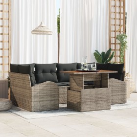 Juego de Sofá de Jardín Set de 7 Gris, Negro Aluminio, Olefina de , Sofás de exterior - Ref: Foro24-3349537, Precio: 480,62 €...