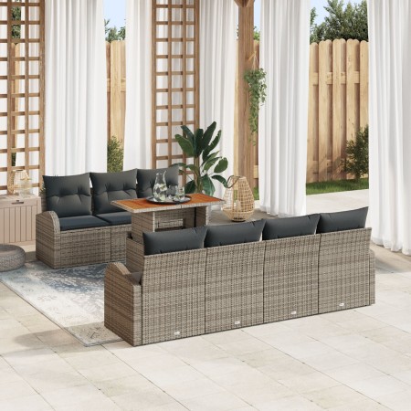 Set de Sofá de Jardín Set de 8 Gris Ratán de , Sofás de exterior - Ref: Foro24-3349544, Precio: 559,78 €, Descuento: %