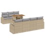 Conjunto de Comedor de Jardín de 8 Piezas con Cojines Beige Ratan Poliéster Acacia de , Sofás de exterior - Ref: Foro24-33495...