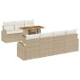 Juego de Comedor de Jardín de 8 Piezas con Cojines Beige Ratán Poliéster de , Sofás de exterior - Ref: Foro24-3349546, Precio...
