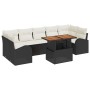 Conjunto de Comedor de Jardín de 8 Piezas con Cojines Negro de Rattan Polipropileno Acacia de , Sofás de exterior - Ref: Foro...