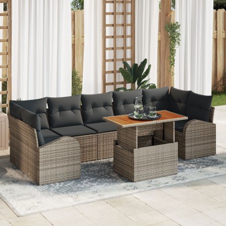 Conjunto de Sofá de Jardín Juego de 8 Gris, Marrón de , Sofás de exterior - Ref: Foro24-3349551, Precio: 552,90 €, Descuento: %