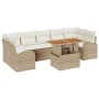 Set de Jardín de 8 Piezas con Cojines Beige Ratán Acacia de , Sofás de exterior - Ref: Foro24-3349553, Precio: 588,36 €, Desc...