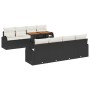 Conjunto de comedor de jardín de 9 piezas con cojines negros de poliratán y acacia de , Sofás de exterior - Ref: Foro24-33495...