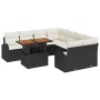 Conjunto de Comedor de Jardín de 9 Piezas con Cojines Negro de Ratán Sintético Acacia de , Sofás de exterior - Ref: Foro24-33...