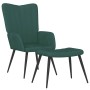 Sillón de relax con taburete terciopelo verde oscuro en Sillones | Comprar online en Foru.es