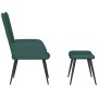 Sillón de relax con taburete terciopelo verde oscuro en Sillones | Comprar online en Foru.es